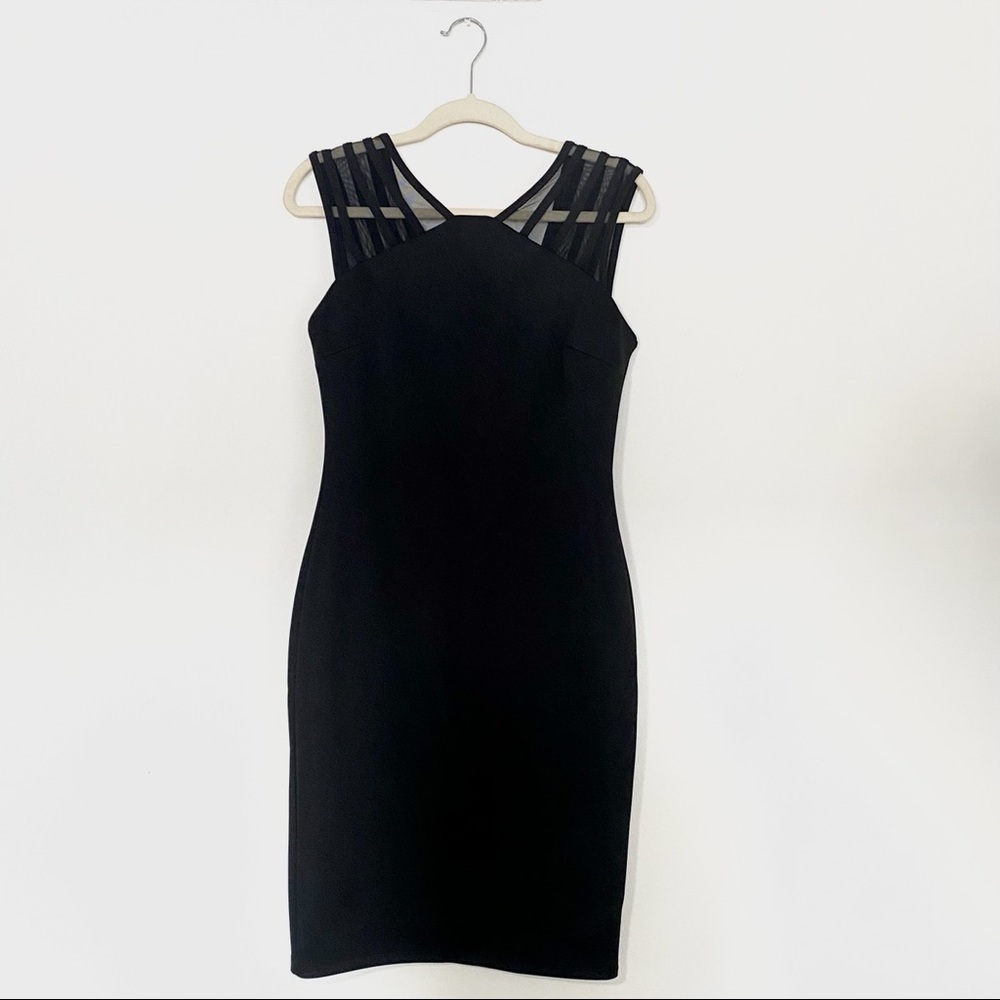 Black Dress with Mesh Details - Picture 2 of 6